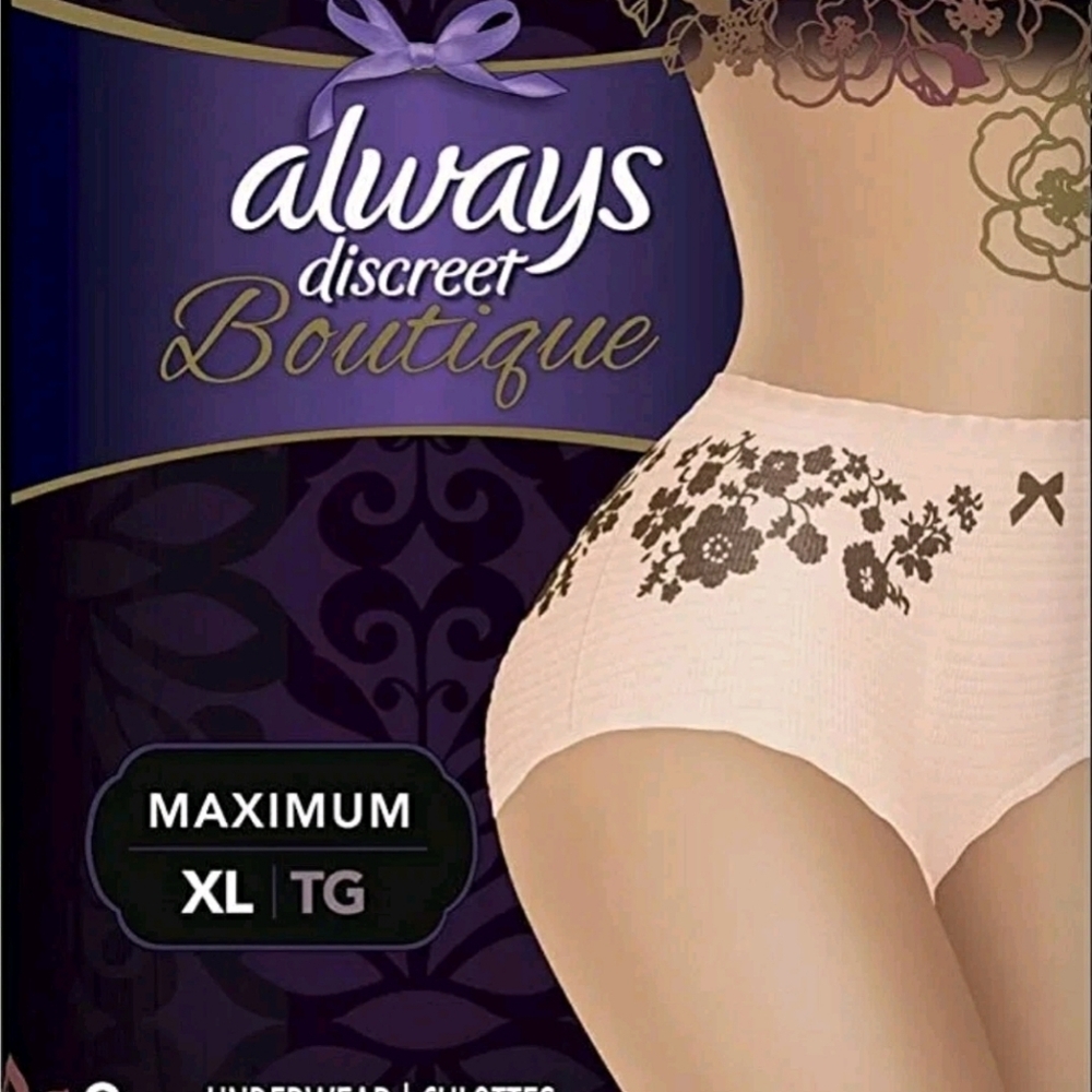 Always Discreet Boutique Disposable Underwear Maximum Absorption Size XL